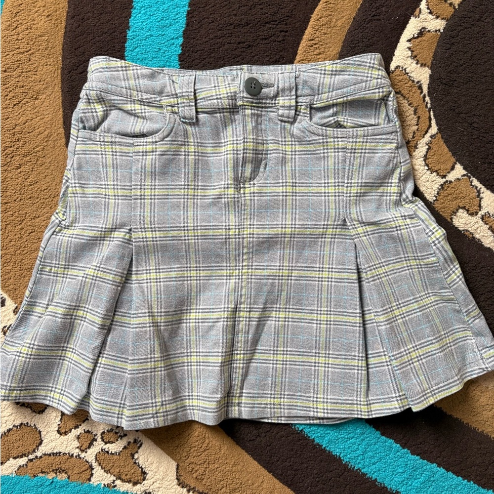 Plaid Gray & Green Women's Skirt